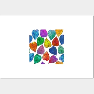 Vibrant summer leaves watercolor print Posters and Art